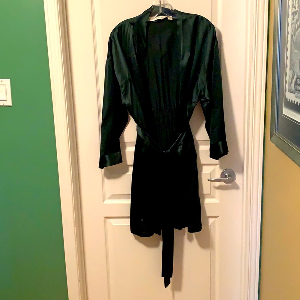 Dark green silk robe